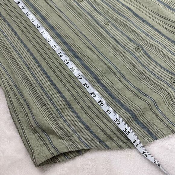 Cloth & Stone Women's S Button Back Linen Tee Shirt Dress Sage Green Stripe - Picture 11 of 11
